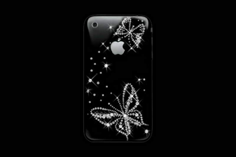 Apple iPhone Swarovski Butterfly MJ Edition Black Fashion